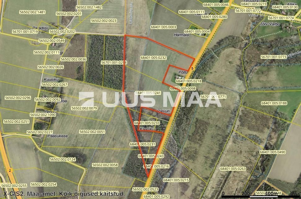 Paide linn, Viisu küla, Valvuri põld ja Kaasiku põld