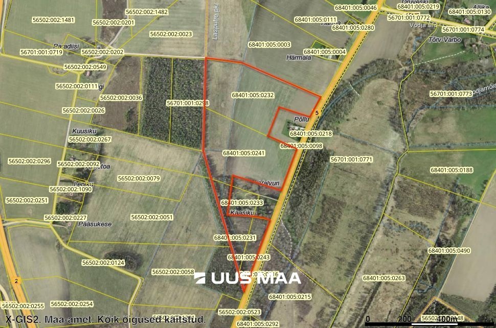 Paide linn, Viisu küla, Valvuri põld ja Kaasiku põld