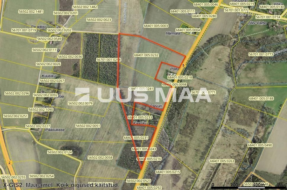 Paide linn, Viisu küla, Valvuri põld ja Kaasiku põld
