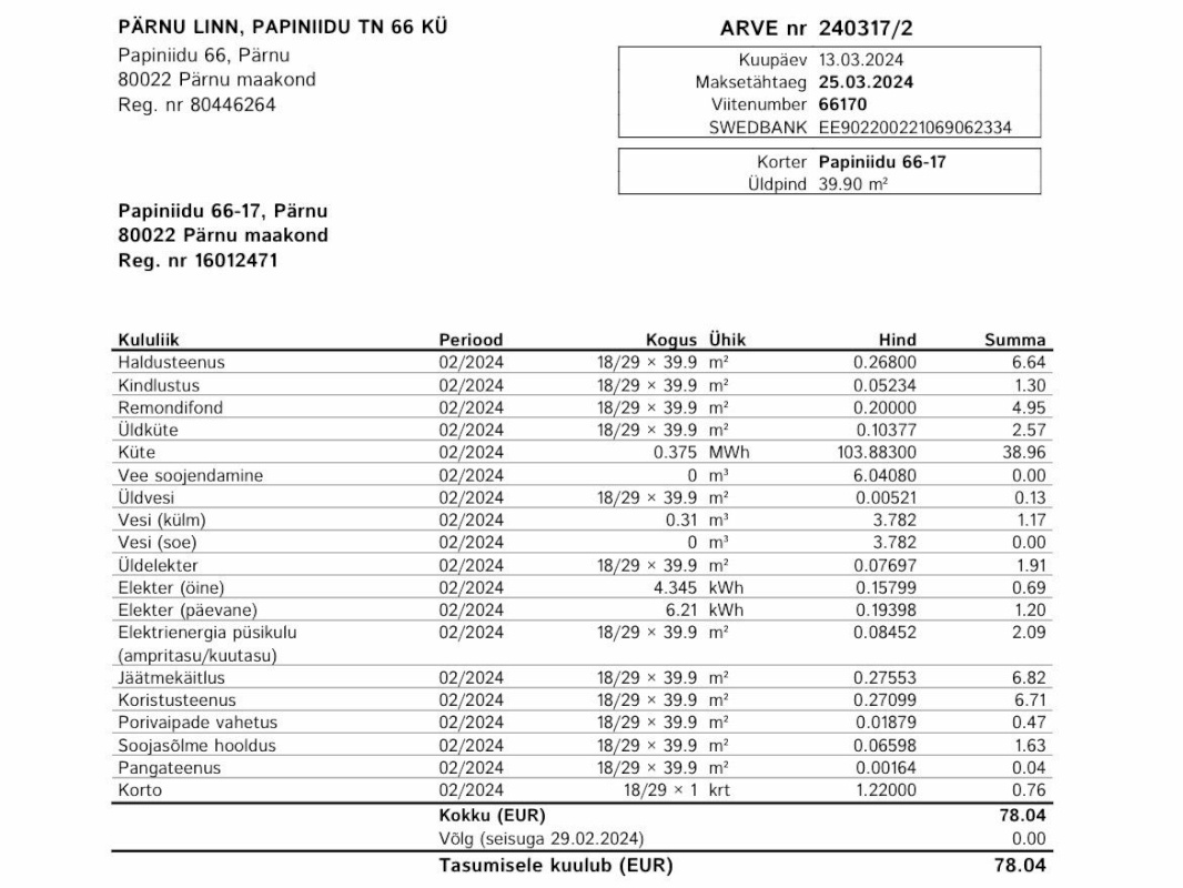 Pärnu linn, Pärnu linn, Mai, Papiniidu tn 66