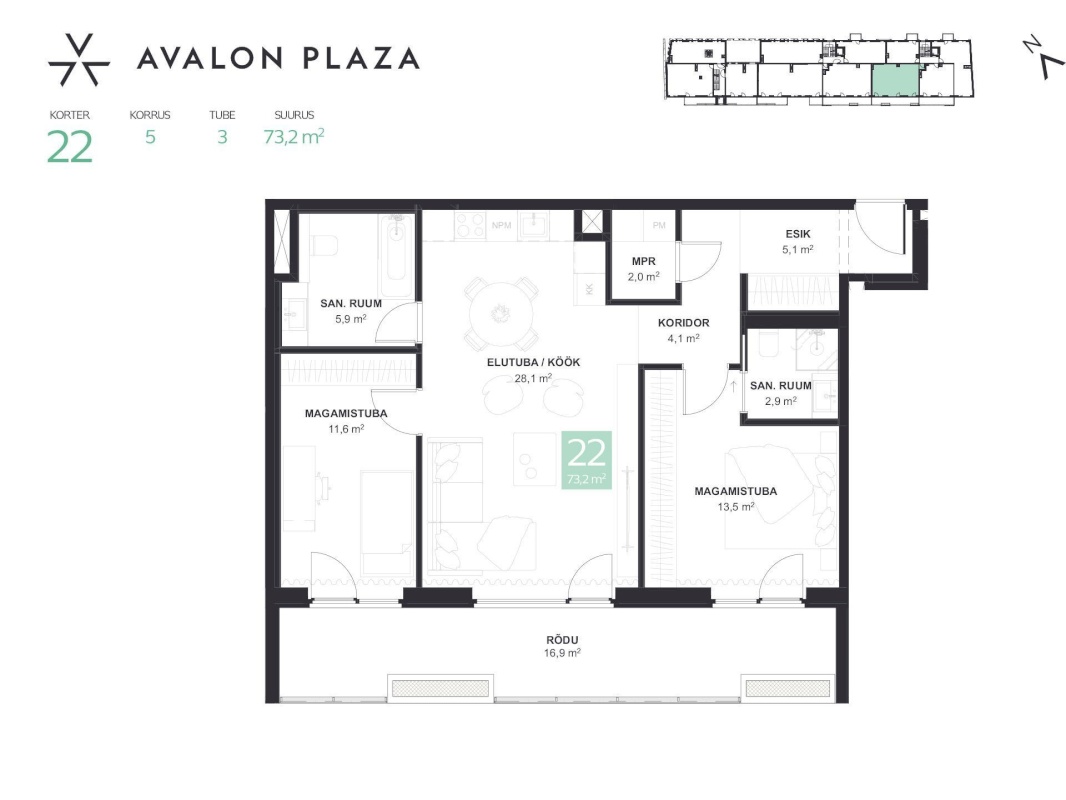 Tallinn, Kesklinna linnaosa, Tartu mnt 44-22
