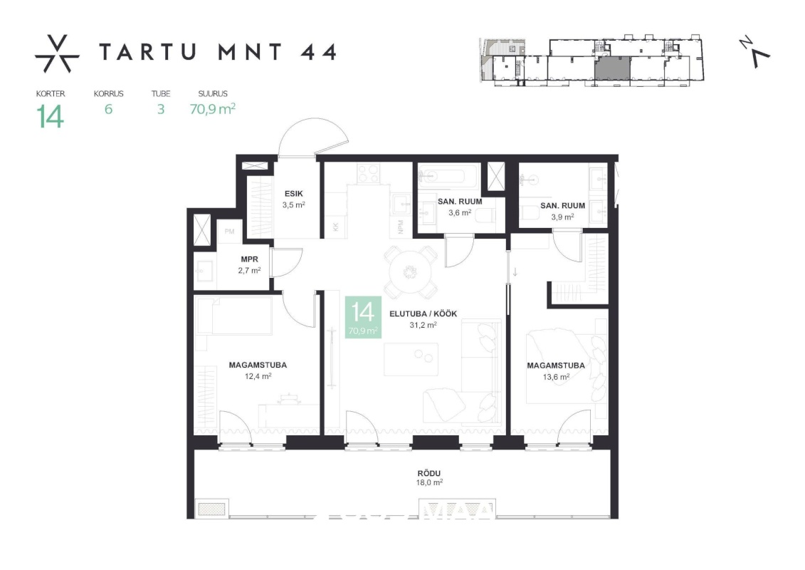 Tallinn, Kesklinna linnaosa, Tartu mnt 44-14 AVALON