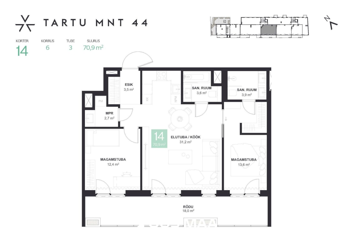 Tallinn, Kesklinna linnaosa, Tartu mnt 44-14 AVALON
