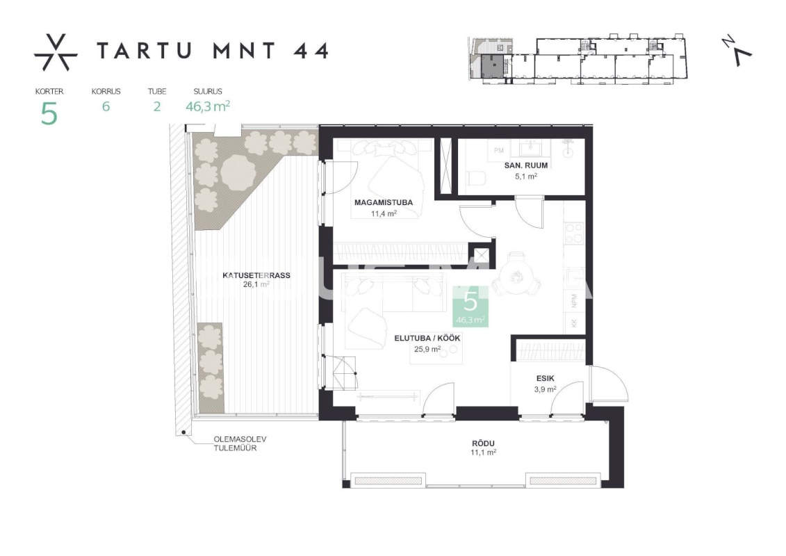 Tallinn, Kesklinna linnaosa, Tartu mnt 44-5 AVALON