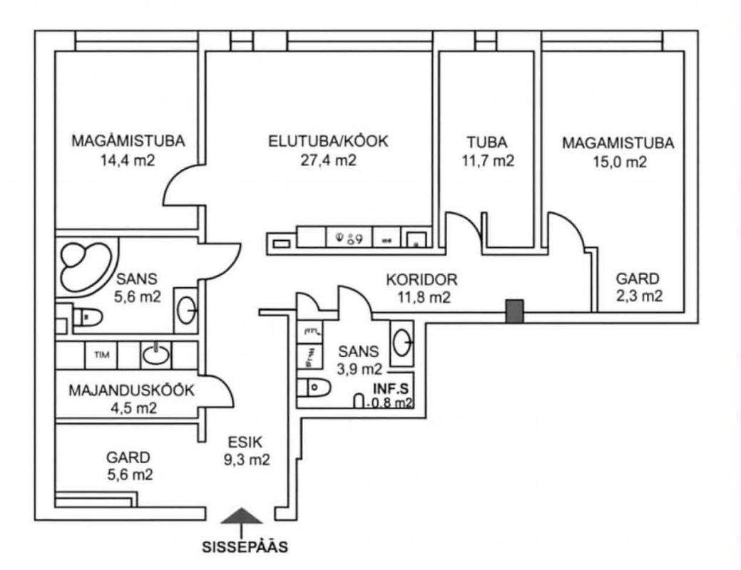Tallinn, Kesklinna linnaosa, Kadriorg, Tina 1a