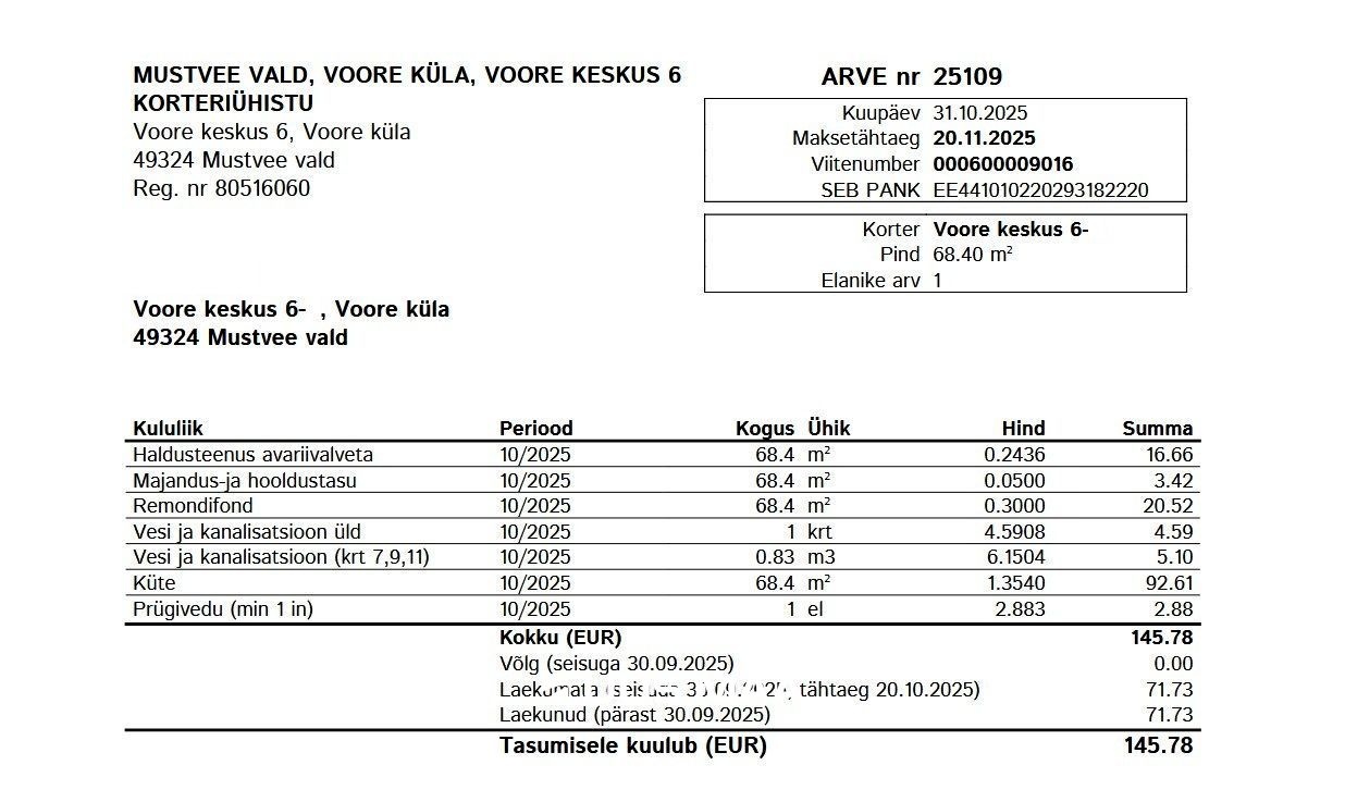 Mustvee vald, Voore küla, Voore keskus 6