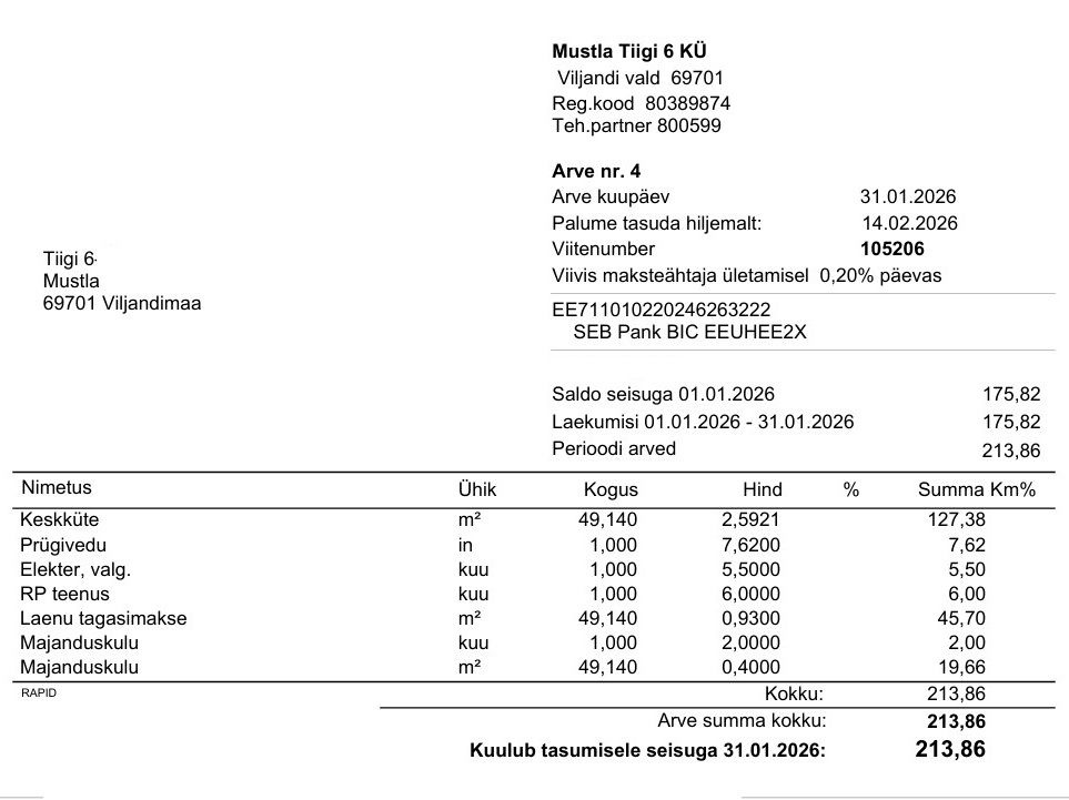 Viljandi vald, Mustla alevik, Tiigi 6