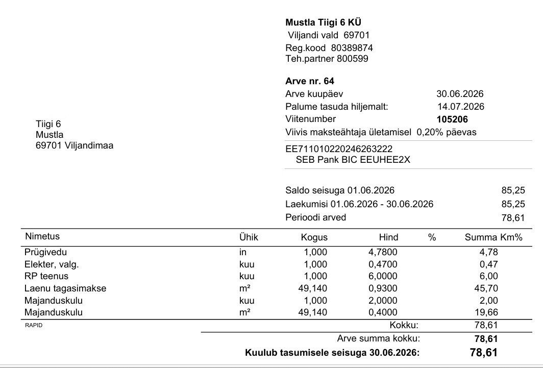 Viljandi vald, Mustla alevik, Tiigi 6